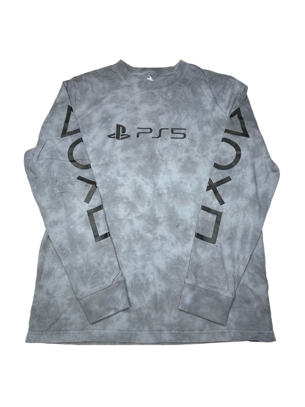 Tailgate PS5 PlayStation 5 Logo Tie Dye Long‎ Sleeve Gray T/Shirt Men’s Size M